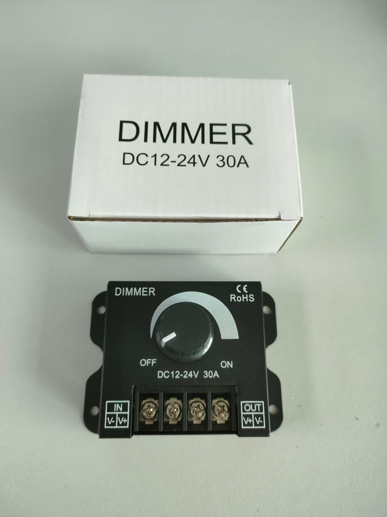 30A 12V-24VDC dimmer switch led lights Brightness rotary control for DC dimming led bulb or led strip, DC Dimmer 12V, 24V, PWM Dimmer switch (image for) 30A 12V-24VDC dimmer switch led lights Brightness rotary control for DC dimming led bulb or led strip, DC Dimmer 12V, 24V, PWM Dimmer switch