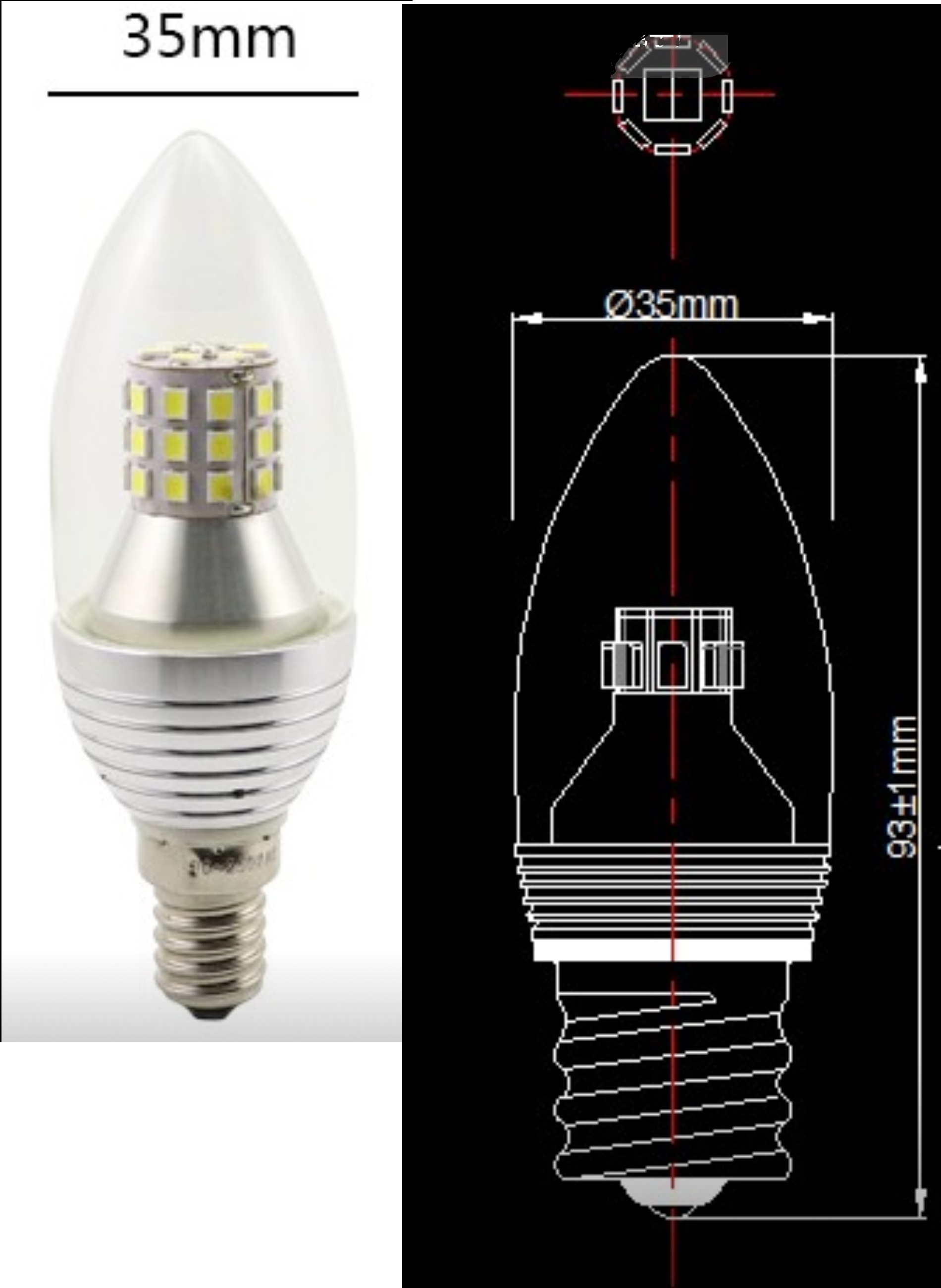 5W C35 led bulb battery charging dimming lighting 24v36v 48v 60V