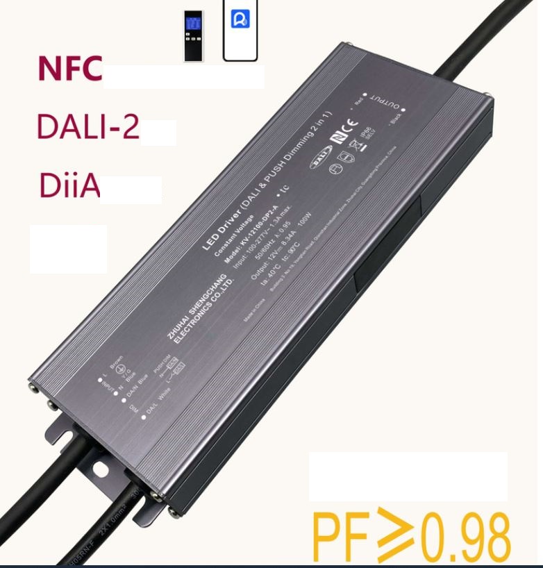(image for) 100W 12V 24V 36V 48V DALI constant voltage led driver DALI dimming, PUSH dimming, DALI compatible light fittings Compatible with Lunatone DALI, CASAMBI DALI, KNX, OSRAM, Tridonic, Delta