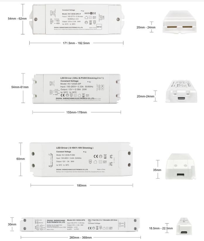 (image for) 100W 12V 24V 36V 48V DALI constant voltage led driver DALI dimming, PUSH dimming, DALI compatible light fittings Compatible with Lunatone DALI, CASAMBI DALI, KNX, OSRAM, Tridonic, Delta