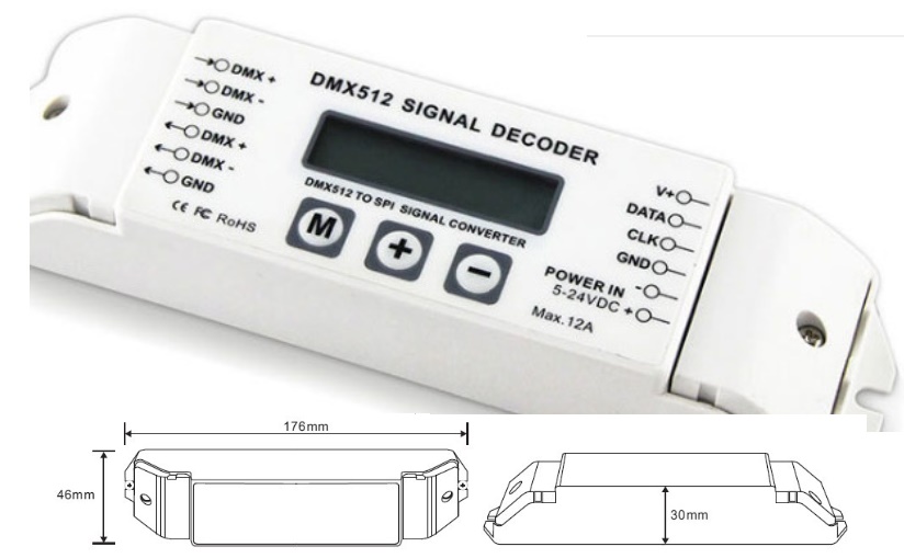 DMX512 Signal Decoder DMX512 convert to SPI LCD display