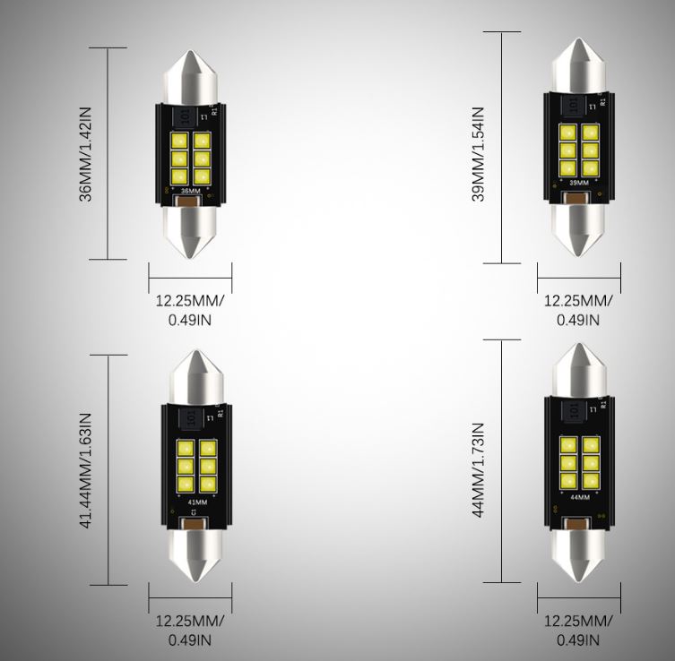 (image for) 9V~60V 3W 2525 LED Chip Festoon Interior light, Dome light, Festoon LED bulbs for cars, 31mm 36mm 39mm 42mm Festoon led light bulbs for boats