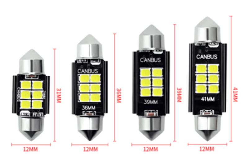 (image for) 12V 24V 6W Using 3030 LED Chip CANBUS decode Festoon Interior light, Dome light, Festoon LED bulbs for cars, 31mm 36mm 39mm 42mm Festoon led light bulbs for boats