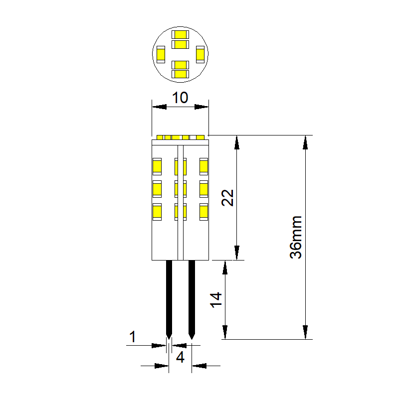 (image for) 2.5W G4 marine led bulb 24V, 32 volt light bulbs marine, JC G4 Bi pins light bulbs LED replacement lights, 32 volt light bulbs marine, 24V g4 led boat and RV interior light