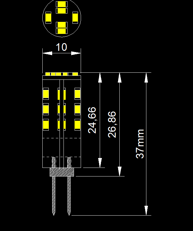 (image for) 2.5W G4 marine led bulb 24V, 32 volt light bulbs marine, JC G4 Bi pins light bulbs LED replacement lights, 32 volt light bulbs marine, 24V g4 led boat and RV interior light