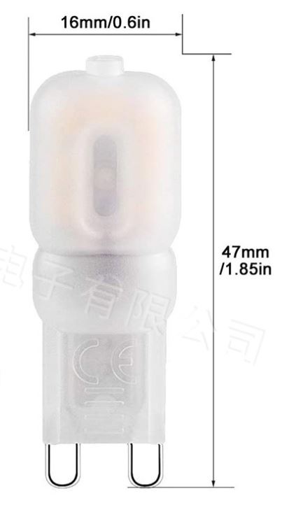 (image for) 3W G9 led bulb with milky frosted cover, G9 Xenon replacement bulbs AC110V 220V