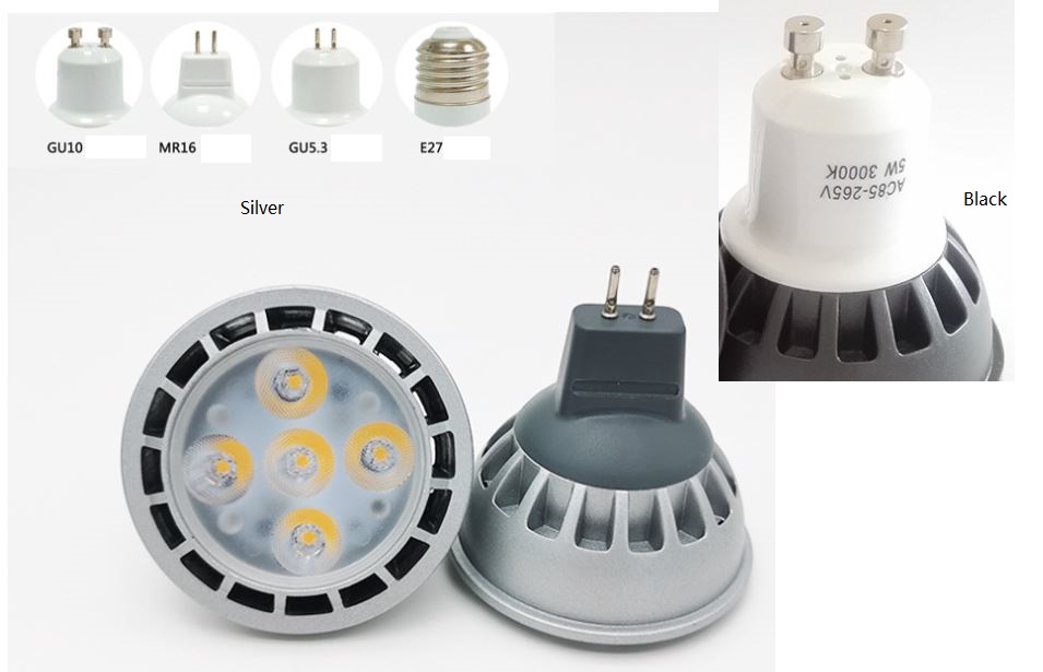 5W GU10 led light 24V 36V 40V 48V 60V 110V GU5.3 MR16 E27 base [GU10GU5.3-5X1W-1688ZSRY] - $7.80 : LED bulbs Dimmable led bulbs, 12V 24V 36V 48V 60V AC100 277V