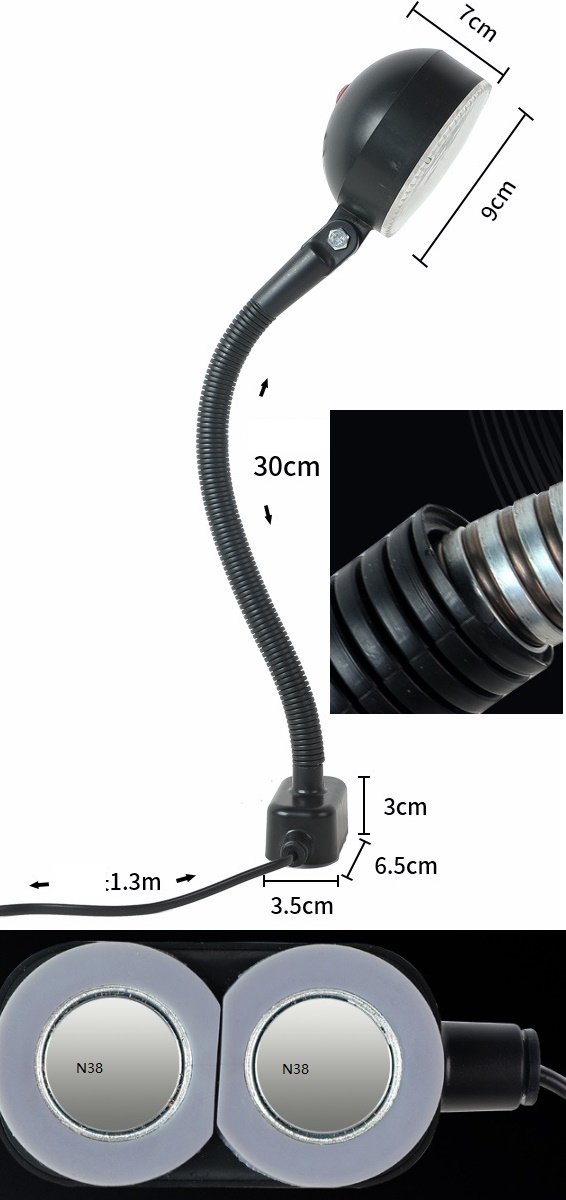 (image for) 15W LED machine tool work light CNC machine work light 24V 36V AC110V 220V LED machine light with magnetic base, IP65 waterproof led machine lamp